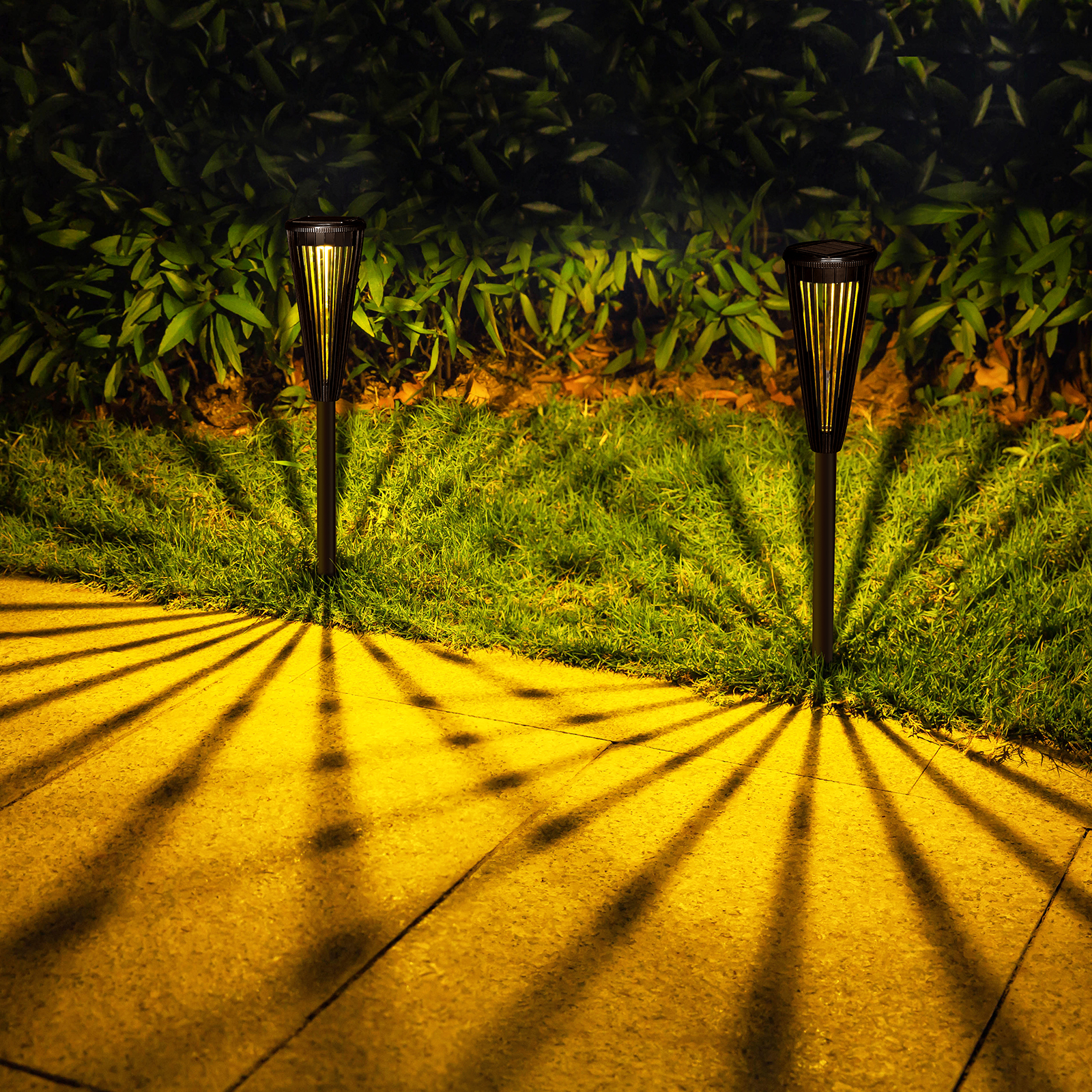 2 pcs/lot Beta light Solar light Outdoor garden garden decoration led atmosphere light ground insert lawn light Intelligent sensing monocrystalline silicon PET solar panel ABS+PC material IP65 waterproof toggle switch White light + warm light